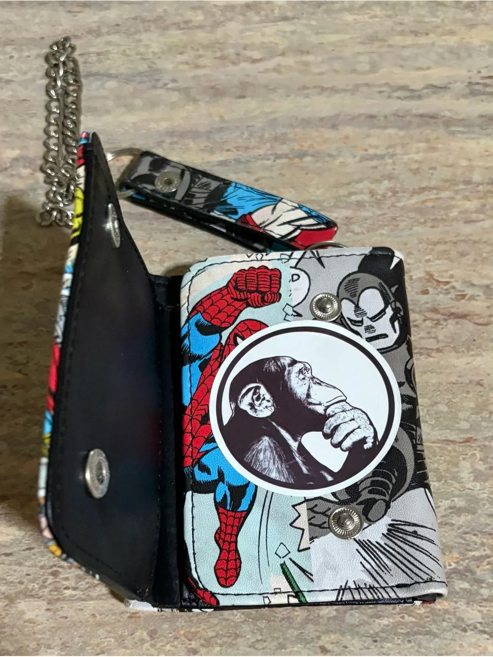 Marvel Comics Superhero Wallet with Chain - Multicolor
